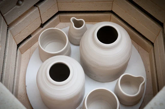 kiln with pottery